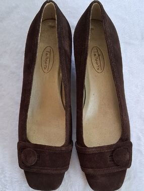 Talbots Dark Brown Suede Square-Toe Loafers